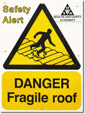 Safety Alert for Working on Fragile Roofs
